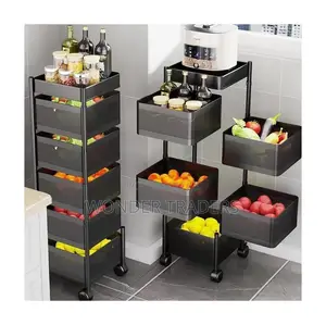 Square Fruit/Kitchen Storage Rack With Wheels S001
