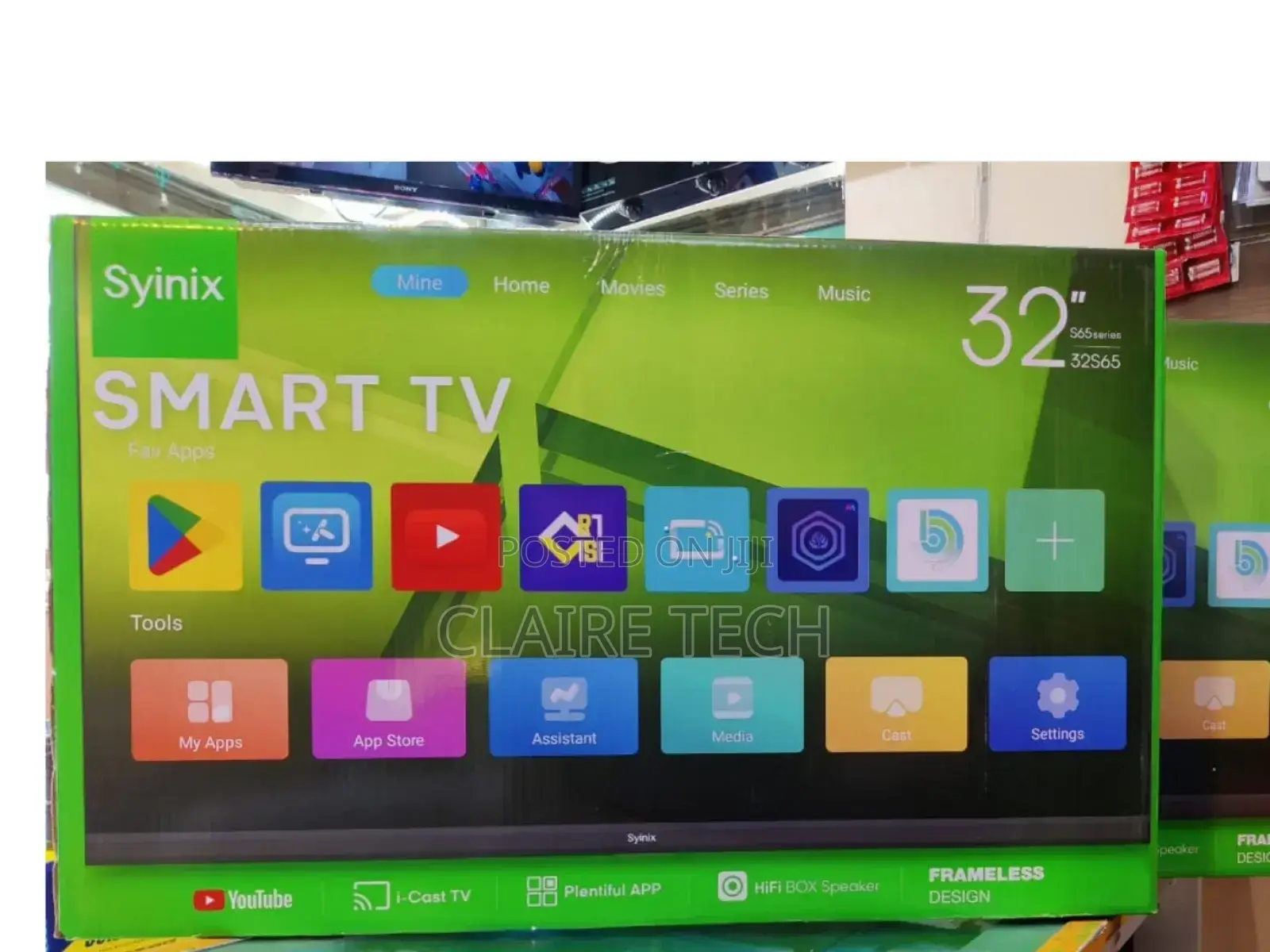 Synix 32 Inches Smart Android Flameless Tv