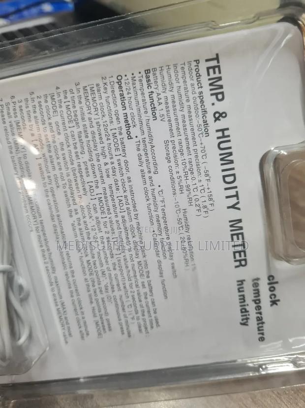 Temperature And Humidity Meter.( Hygrometer) - thumbnail 3