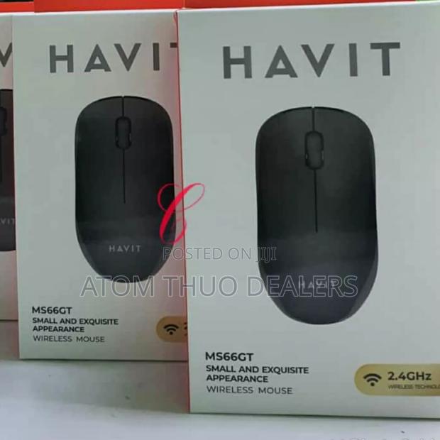 Black Havit MS66GT Small Exquisite 2.4ghz Wireless Mouse - main view