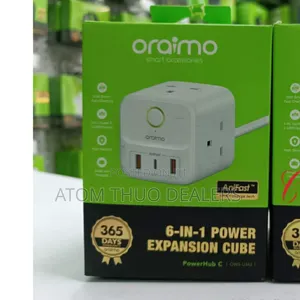 White Oraimo Powerhub C U342 6 in 1 Power Expansion Cube