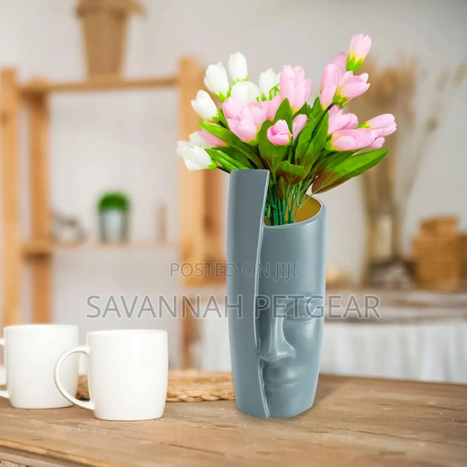 Light Weight Human Face Vase, Plastic Vases for Flowers