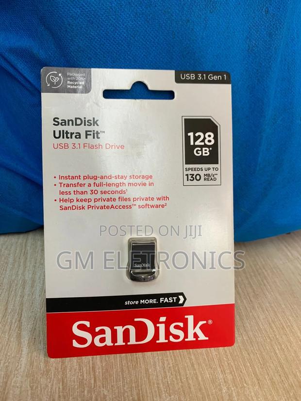 128gb Sandisk Ultra Fit Usb 3.1 Flash Drive ( Black)