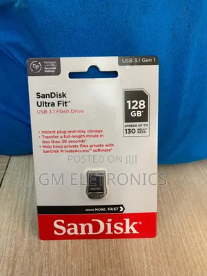 128gb Sandisk Ultra Fit Usb 3.1 Flash Drive ( Black)