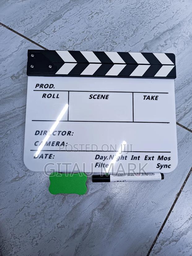 Black and White Acrylic Slate Clapperboard