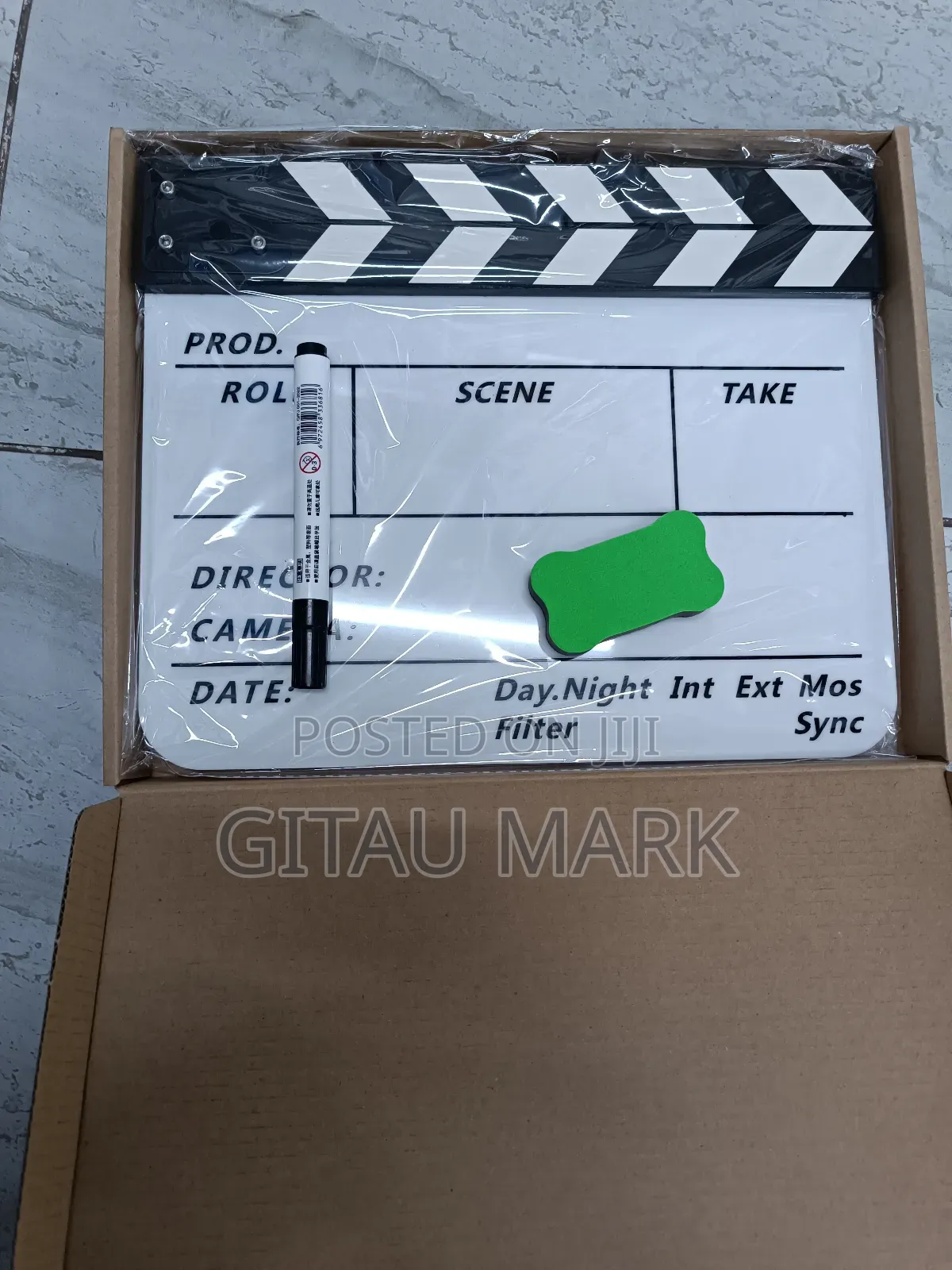Black and White Acrylic Slate Clapperboard