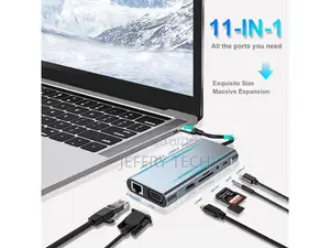 USB Hub 11 Ports, Multiple USB-C Splitter Hub for Laptop Wi