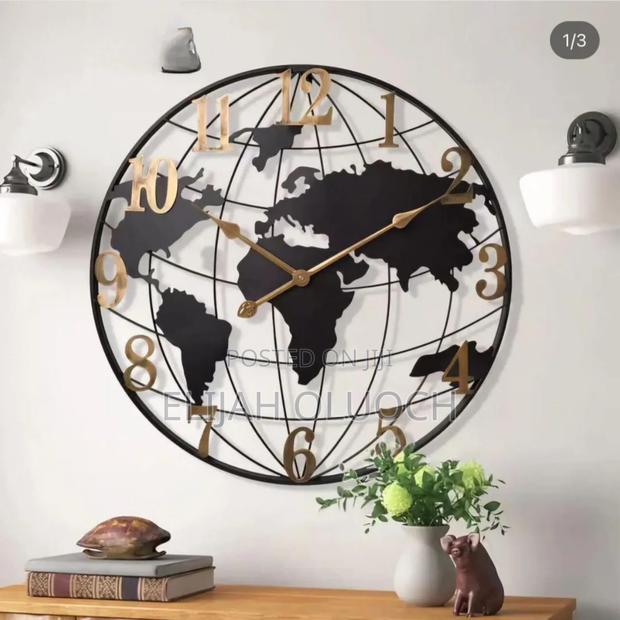 Large World Map Wall Clock - thumbnail 3