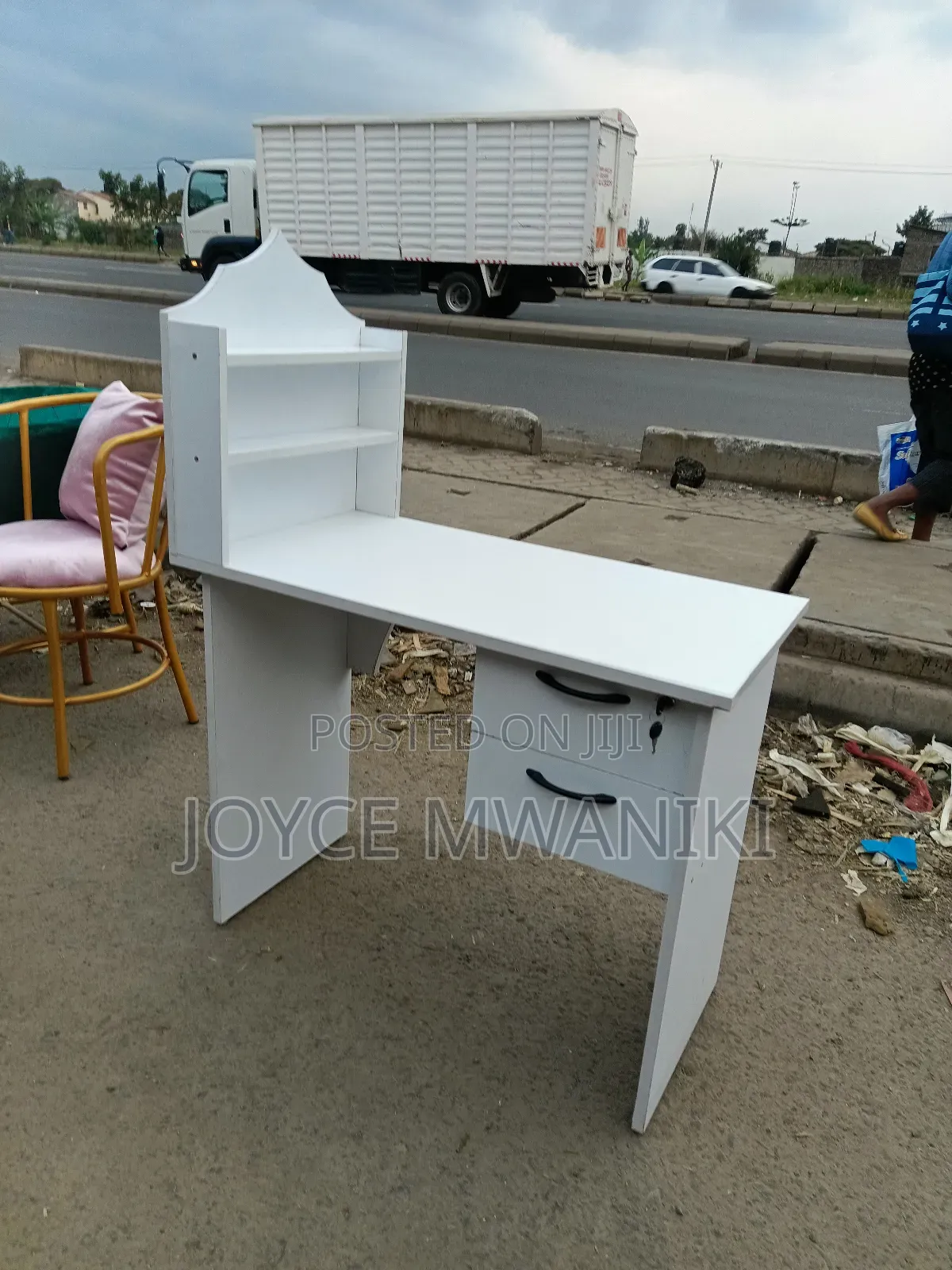 Manicure White Table, With Drawers 