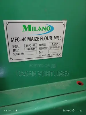 Maize Flour Mill MFM-60. 1000kgs/Hr