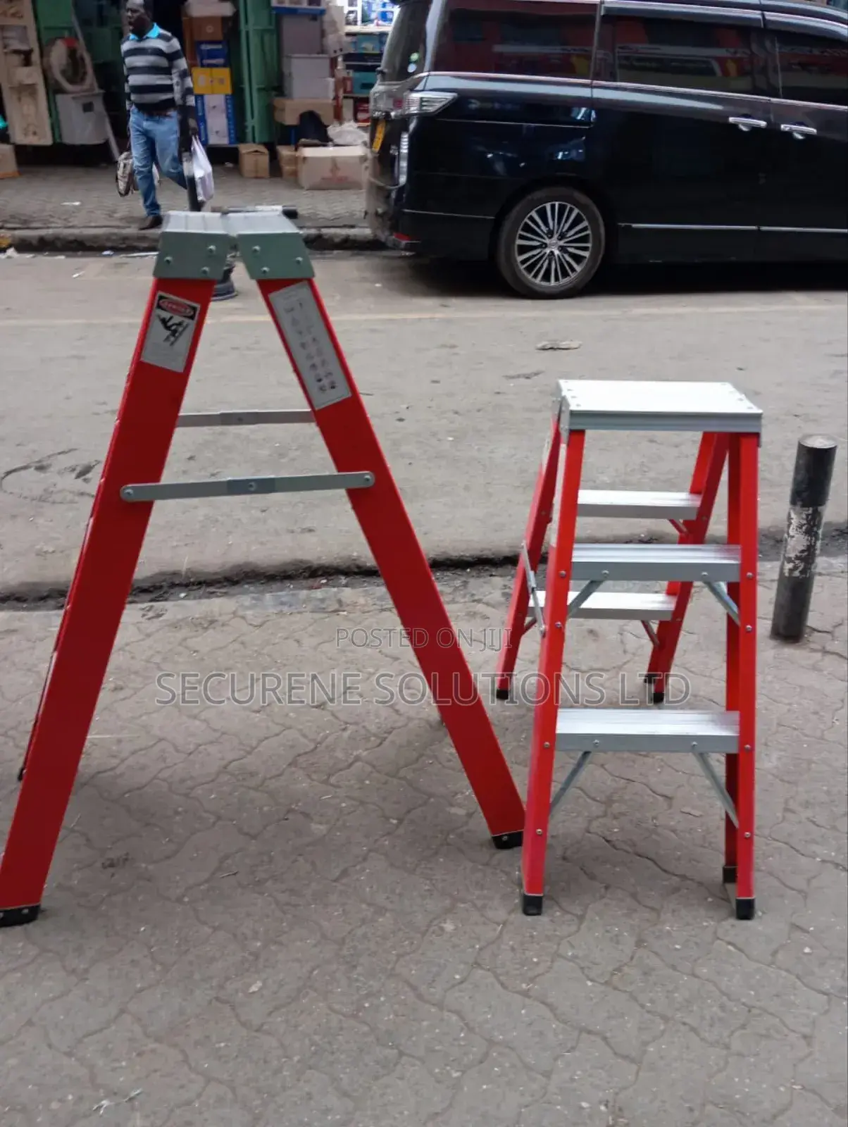 Fiberglass Double Sided Step Ladder 3 Steps Stool