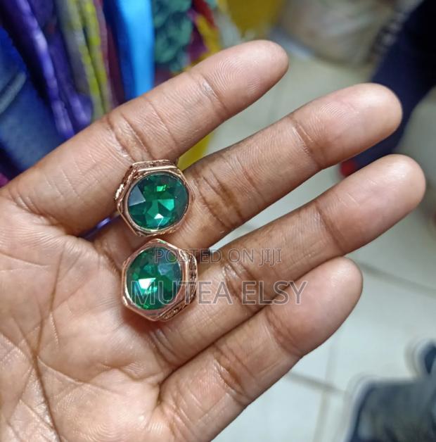 Silver With Touch of Green Cafflings - thumbnail 2