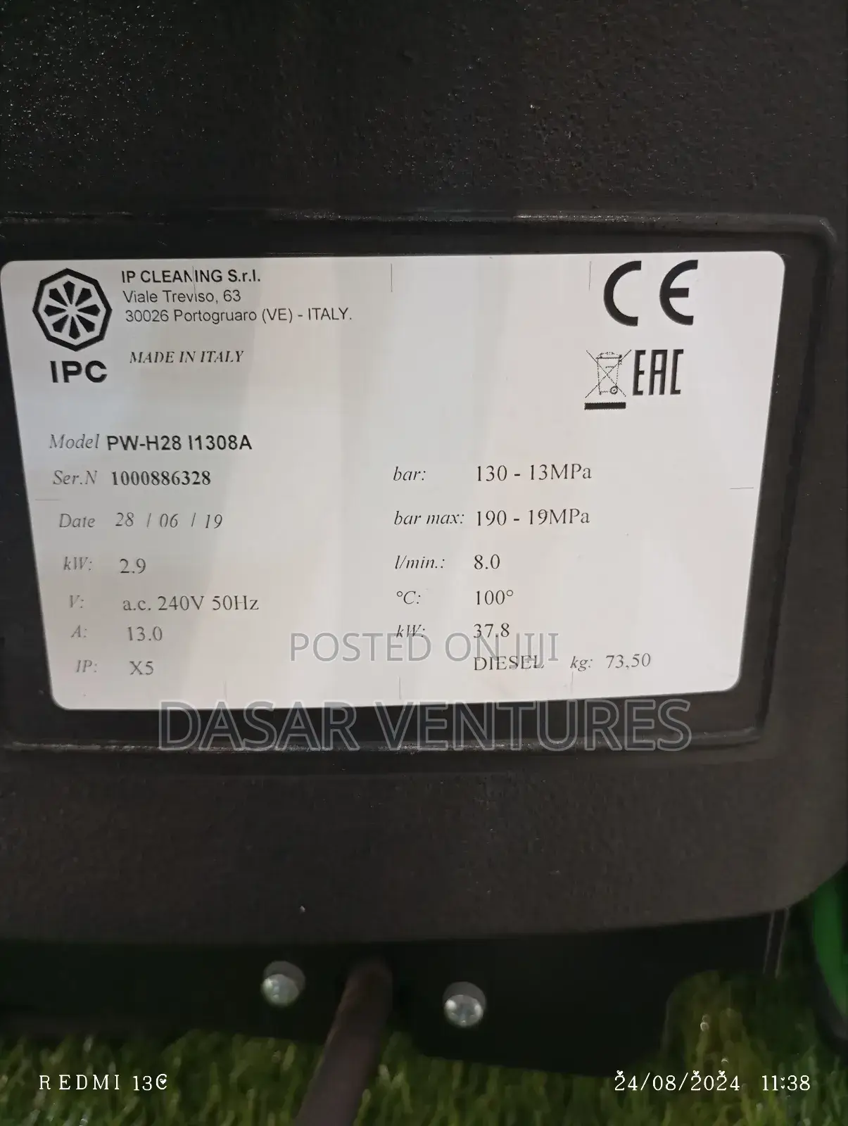 Hot And Cold Pressure Washer - Italian Pw - H28