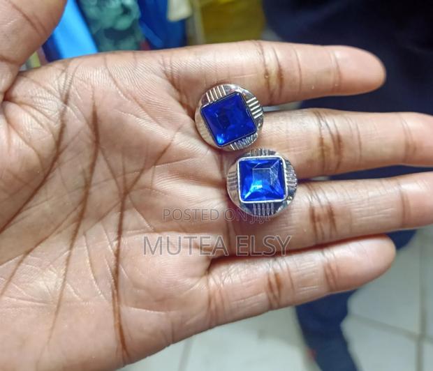 Silver Square Cafflings With a Touch of Loyal Blue - thumbnail 2