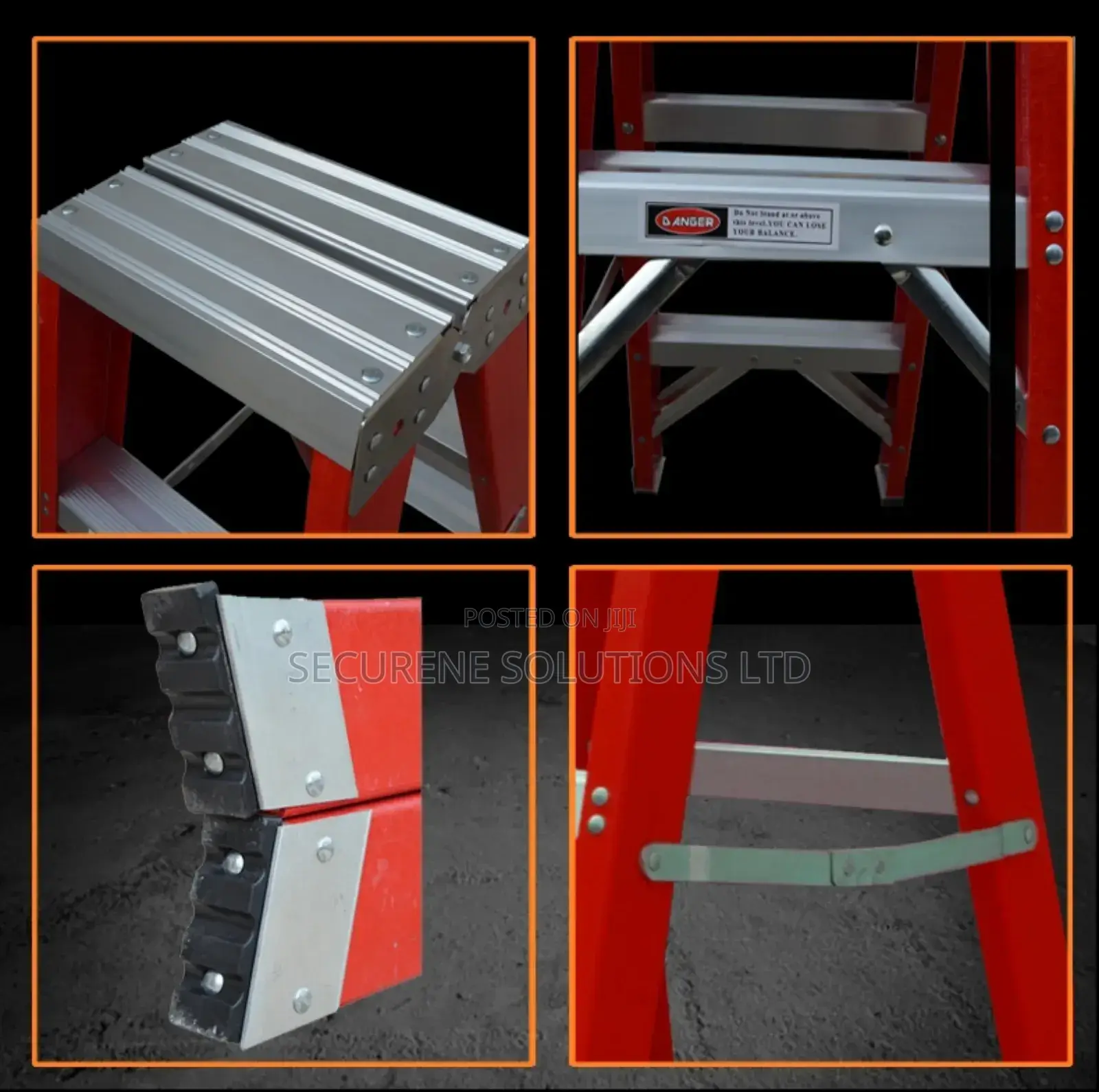 Fiberglass Double Sided Step Ladder 3 Steps Stool
