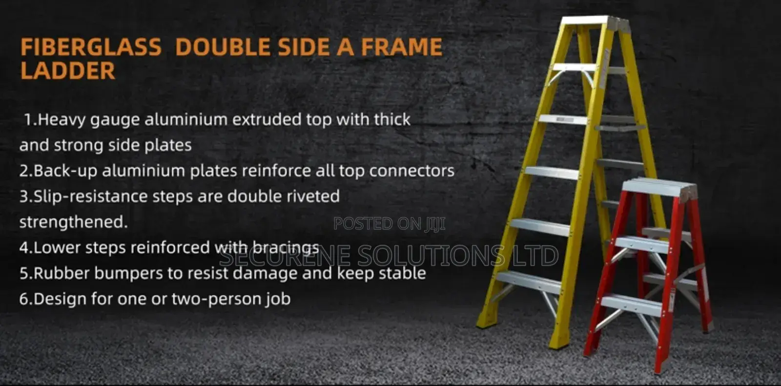 Fiberglass Double Sided Step Ladder 3 Steps Stool