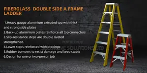 Fiberglass Double Sided Step Ladder 3 Steps Stool