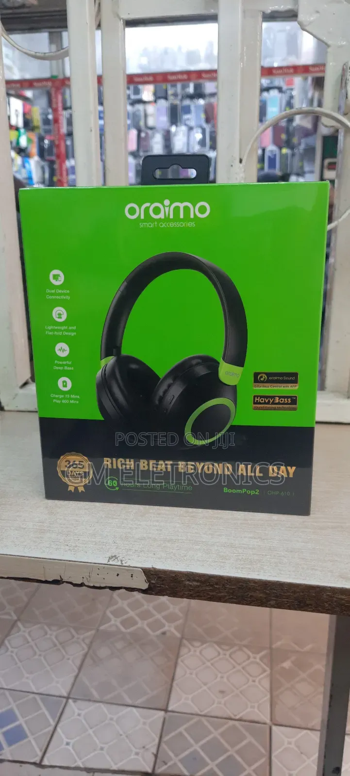 Oraimo Boompop 2 ENC Over-Ear Wireless Headphones.