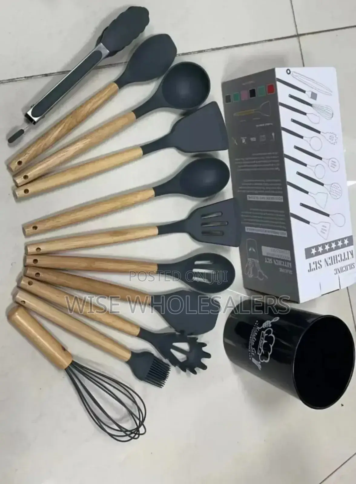 Kitchen Set 12pcs Silicone Non-Stick Cooking Spoon Set* °°