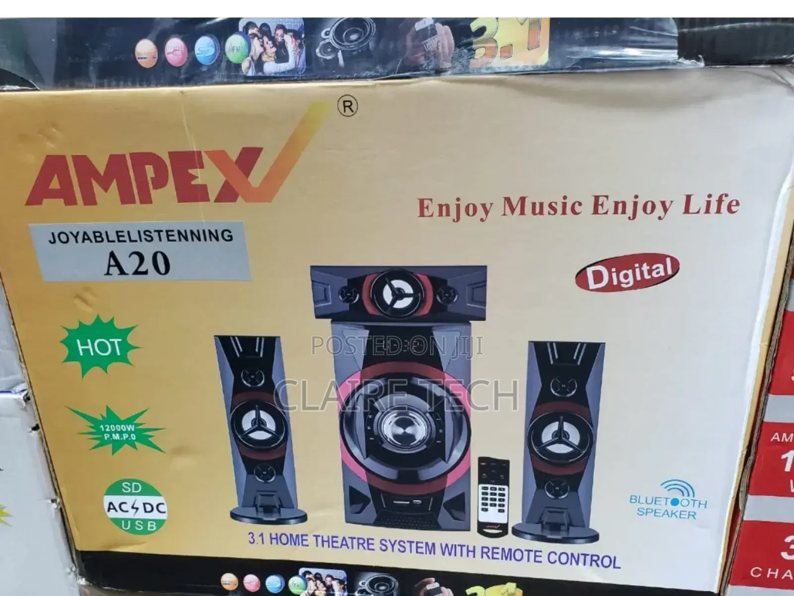 Black Digital Ampex 3.1CH A20 Home Theater System