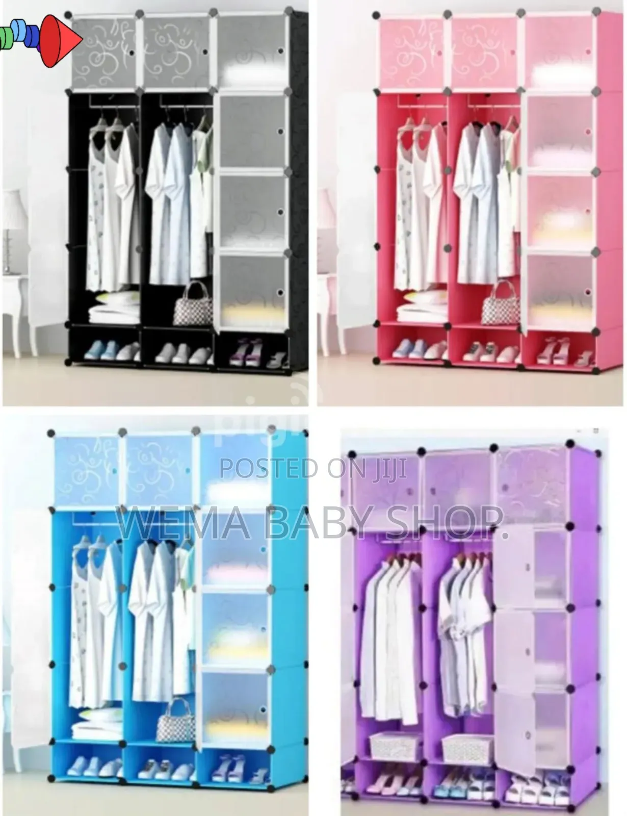 Hard Semi Permanent Plastic Wardrobes With Inbuilt Shoe Rack