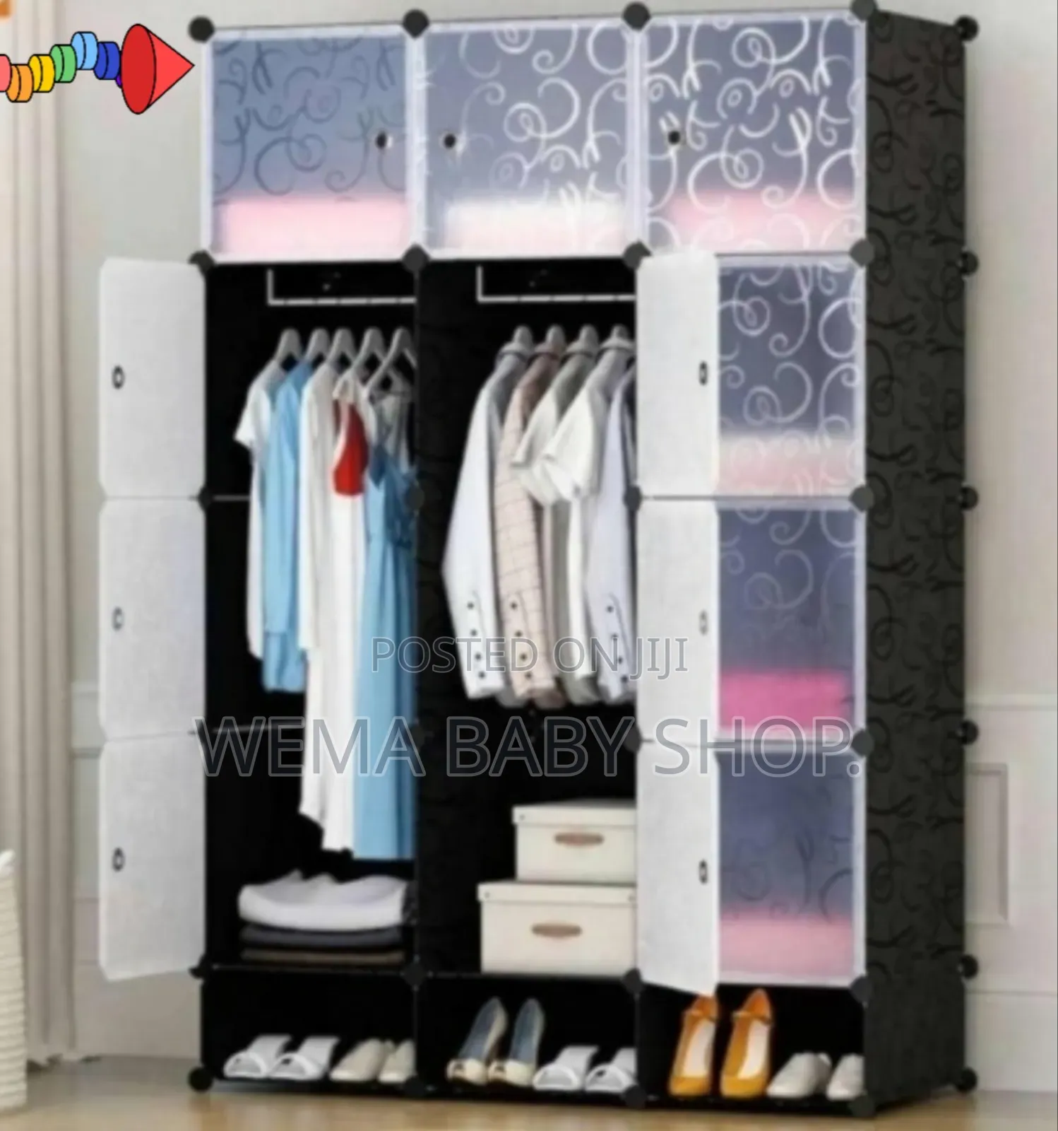 Hard Semi Permanent Plastic Wardrobes With Inbuilt Shoe Rack