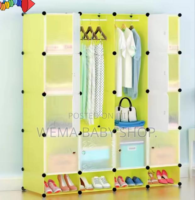 Hard Semi Permanent Plastic Wardrobes With Inbuilt Shoe Rack - thumbnail 7
