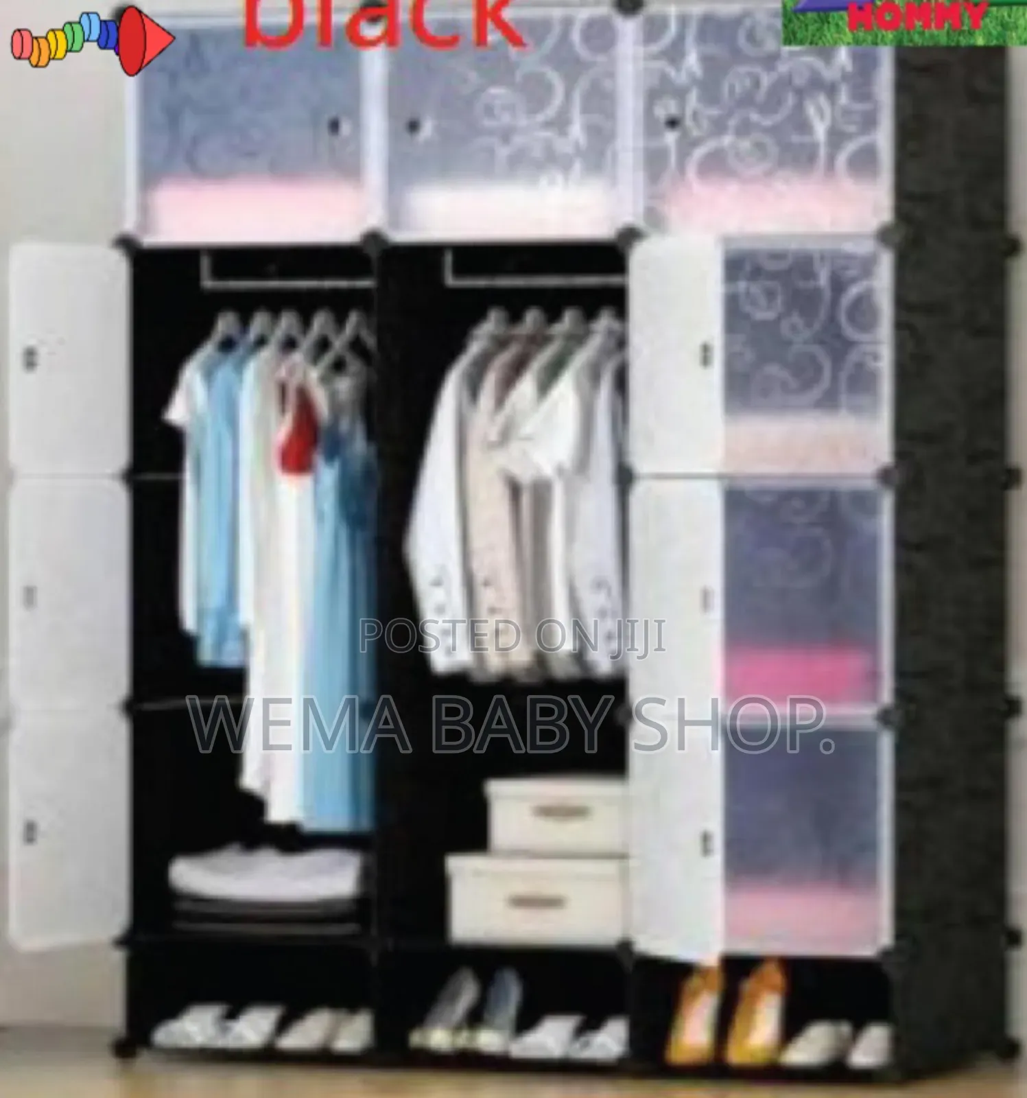 Hard Semi Permanent Plastic Wardrobes With Inbuilt Shoe Rack