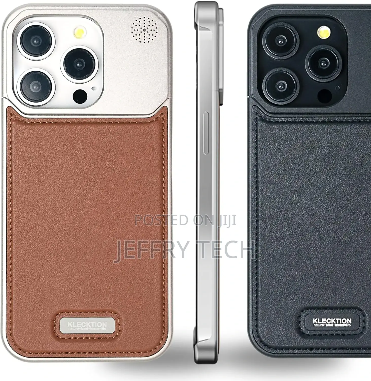 Aluminum Alloy Leather Case for iPhone 15 Pro,Slim Fit Metal