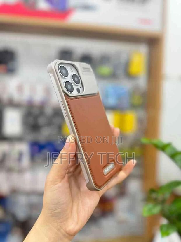 Wireless Charging Support Leather Case for iPhone 15 Pro Max - thumbnail 3