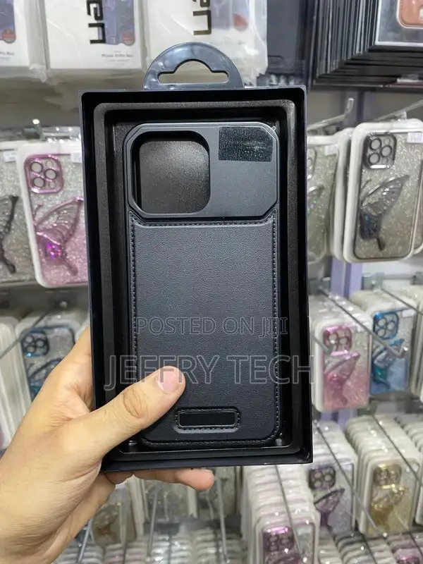 Premium Perfume Leather Metallic Case 14 Pro Max