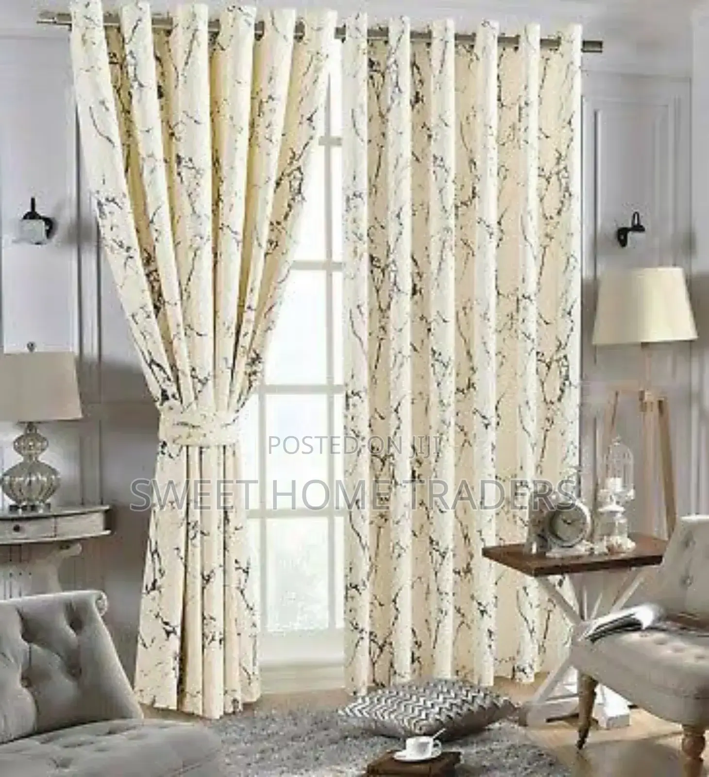Luxury Marble Velvet Ring Curtains