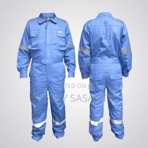 Sky Blue Coverall With Reflective Strips - thumbnail 2