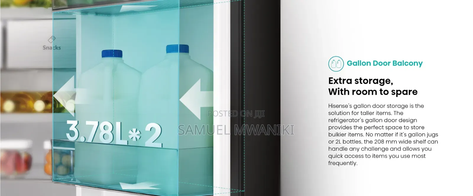 Hisense 628l Side By Side Multi-door Fridge