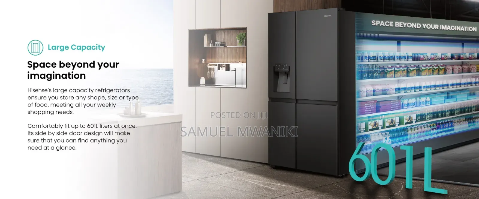 Hisense 628l Side By Side Multi-door Fridge