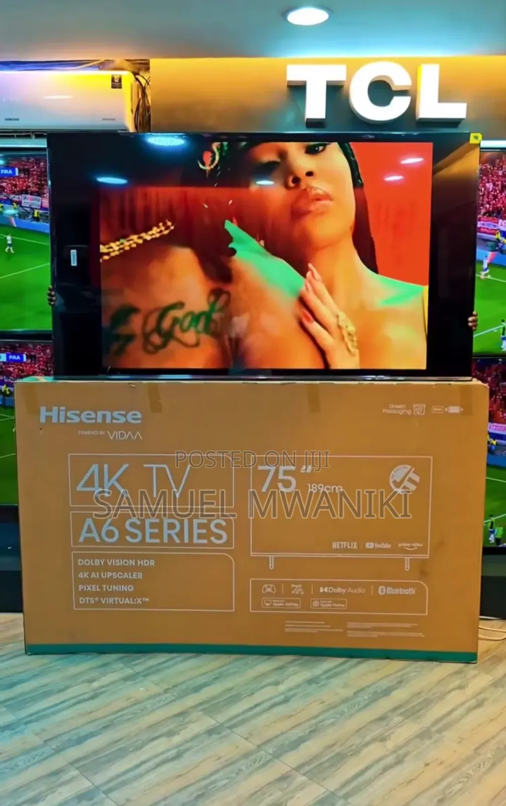 Hisense 75" Smart Uhd Tv 75a6 With Dolby Vision and Atmos