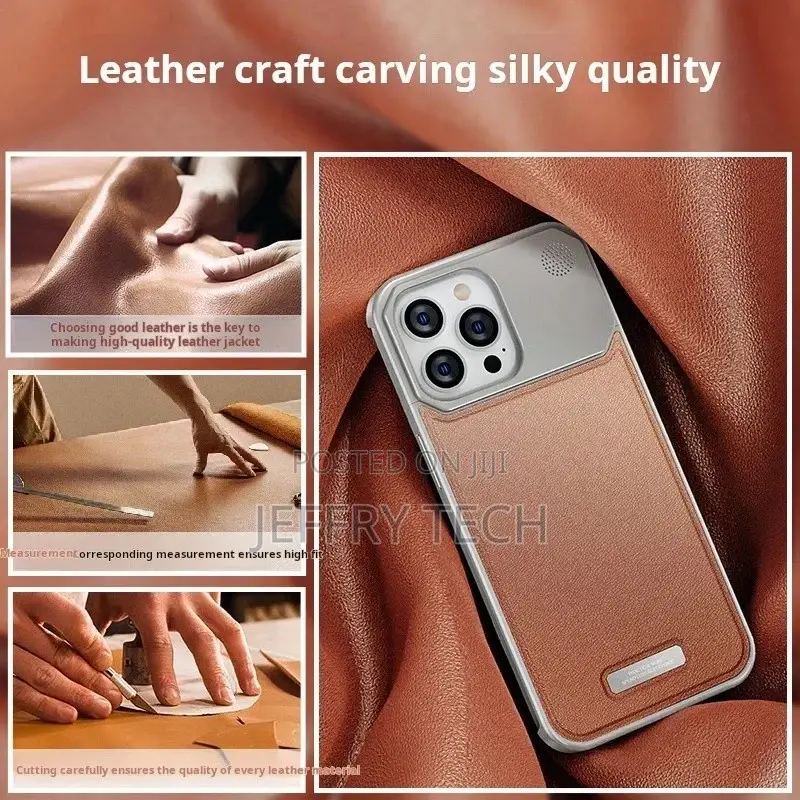 Leather Metal Phone Case for iPhone 13 14 15 Pro Max Magneti