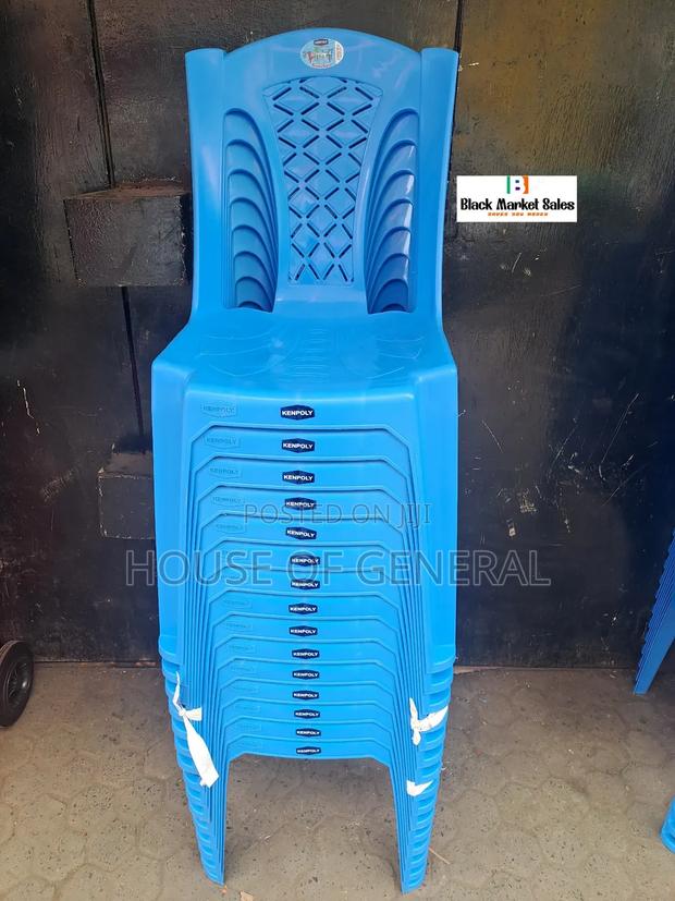 Sky Blue Kenpoly Armless Plastic Chair - main view
