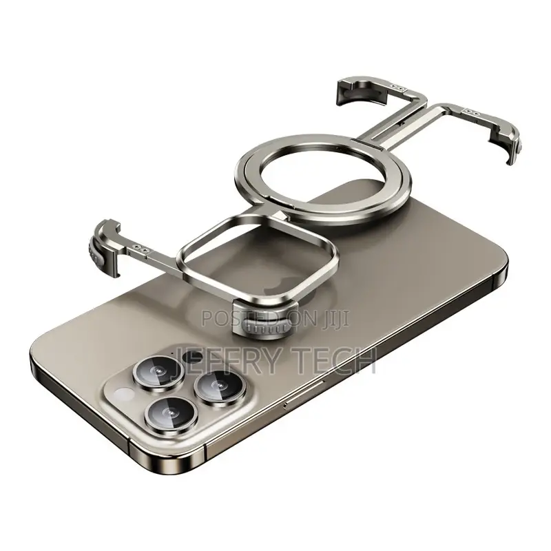 Metal Frame Phone Case With Stand for iPhone 15 Pro Max