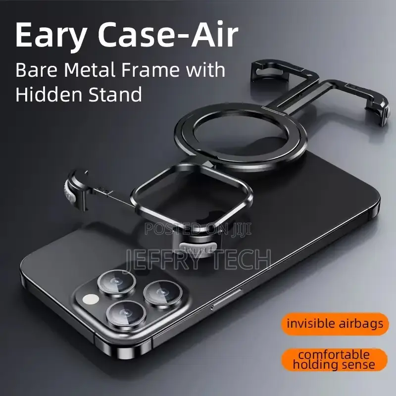 Metal Frame Phone Case With Stand for iPhone 15 Pro Max