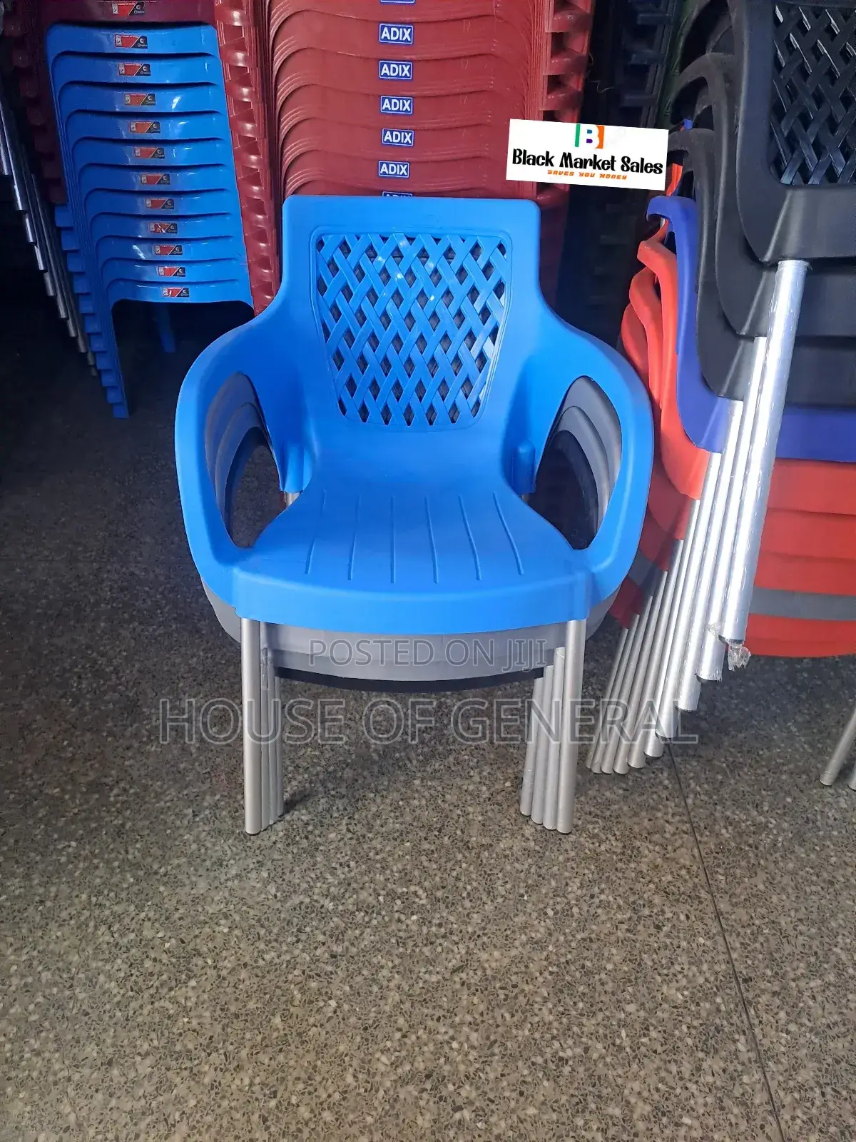Sky Blue Plastic Chair