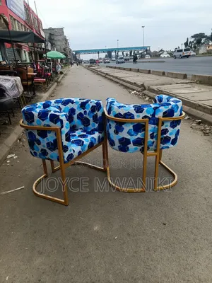 Salon Styling Chairs, Flowered, With Gold Frame 
