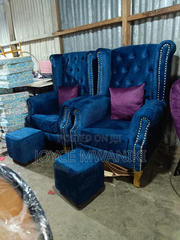2 Pedicure Seats or King Chairs and Poufs.