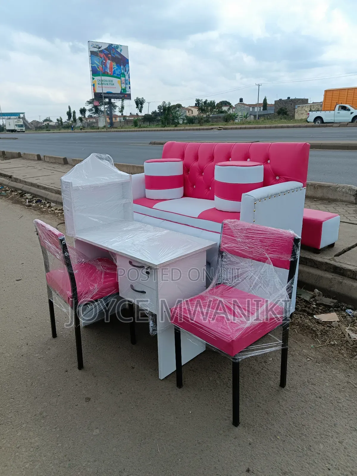 Pedicure Seat 2 Seater With Armrest and Manicure Set 