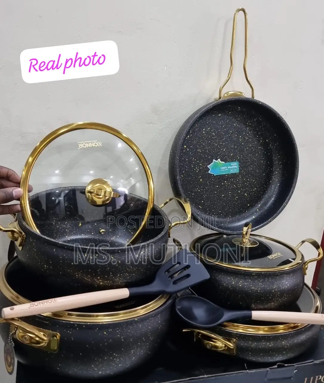 High Quality HEAVY ELEGANT 11pcs Donnor Granite Pots
