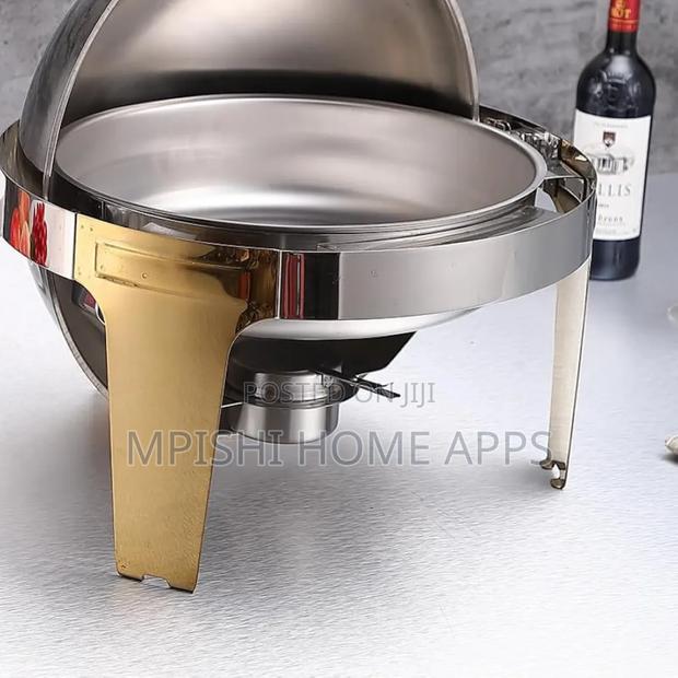 Roll Top Chaffing Dishe With Gold Stand - thumbnail 6