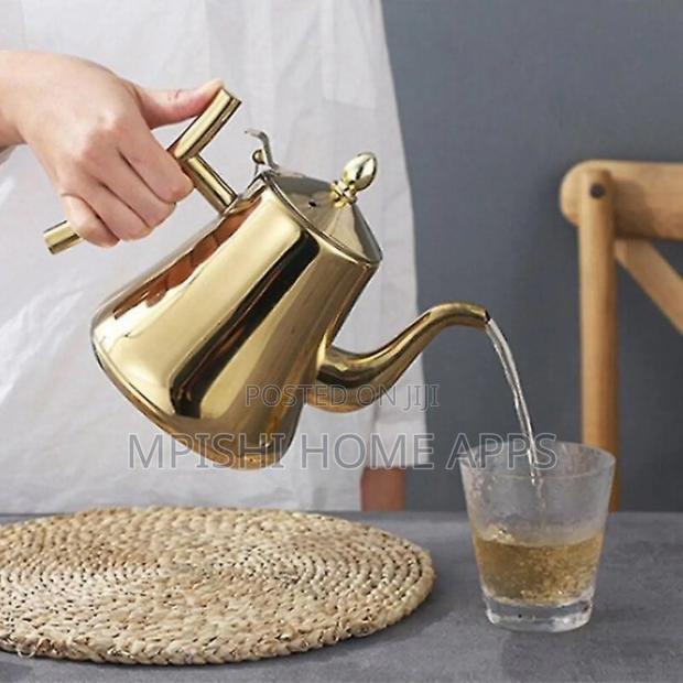 2ltrs Gold Tea Pot Stainless Steel