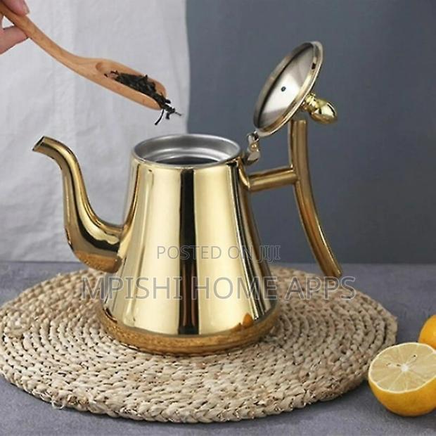 2ltrs Gold Tea Pot Stainless Steel - thumbnail 2