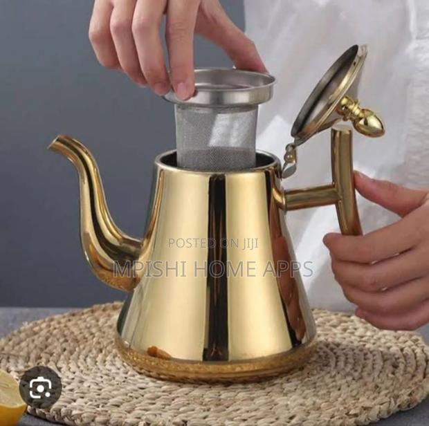 2ltrs Gold Tea Pot Stainless Steel - thumbnail 6