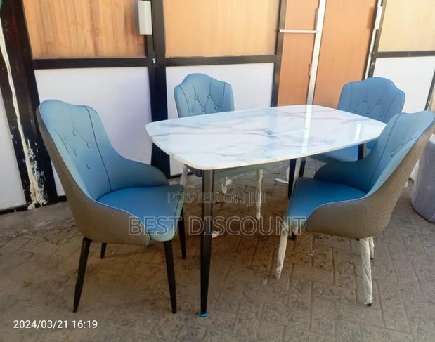 Marble Dinning Table and Chairs - main view